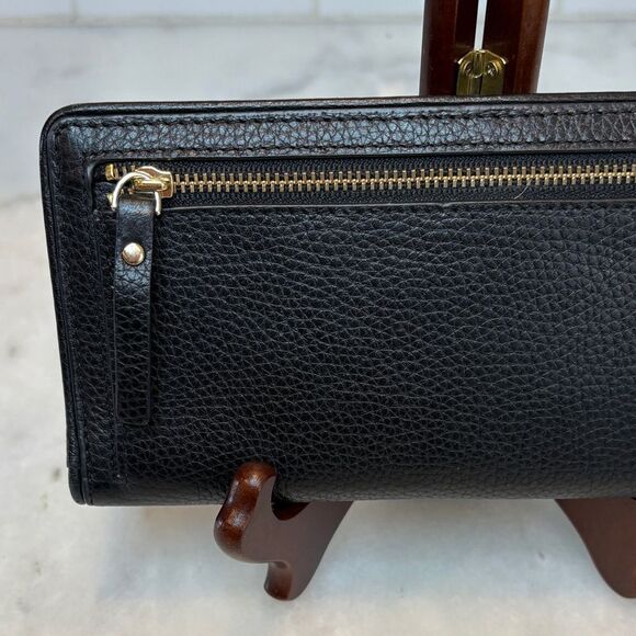 Kate Spade Pebbled Leather Full Sized Snap Closure Slim Wallet - Picture 5 of 16